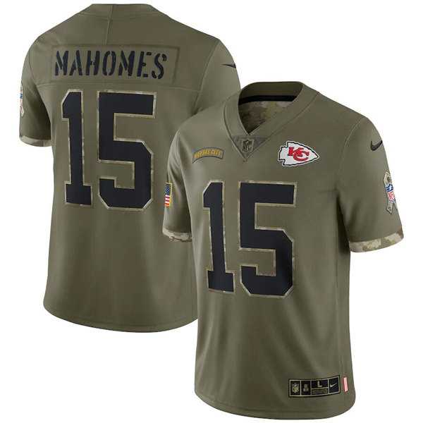 Men's Kansas City Chiefs #15 Patrick Mahomes 2022 Olive Salute To Service Limited Stitched Jersey,We sell and wholesale Men's Kansas City Chiefs #15 Patrick Mahomes 2022 Olive Salute To Service Limited Stitched Jersey on line form chian!